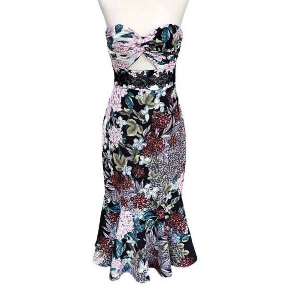 NWT Keepsake Label Lost Dreams Bodycon Midi Strapless Flounce Hem Dress XS Small - Picture 4 of 12